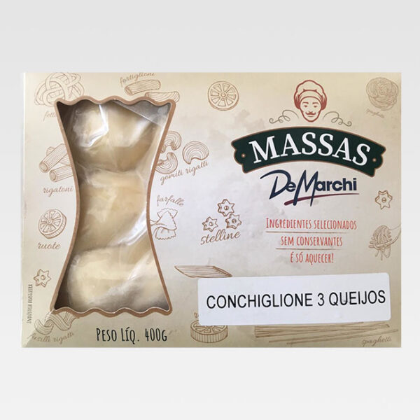 Massa Fresca Conchiglione 3 Queijos de Marchi 400g